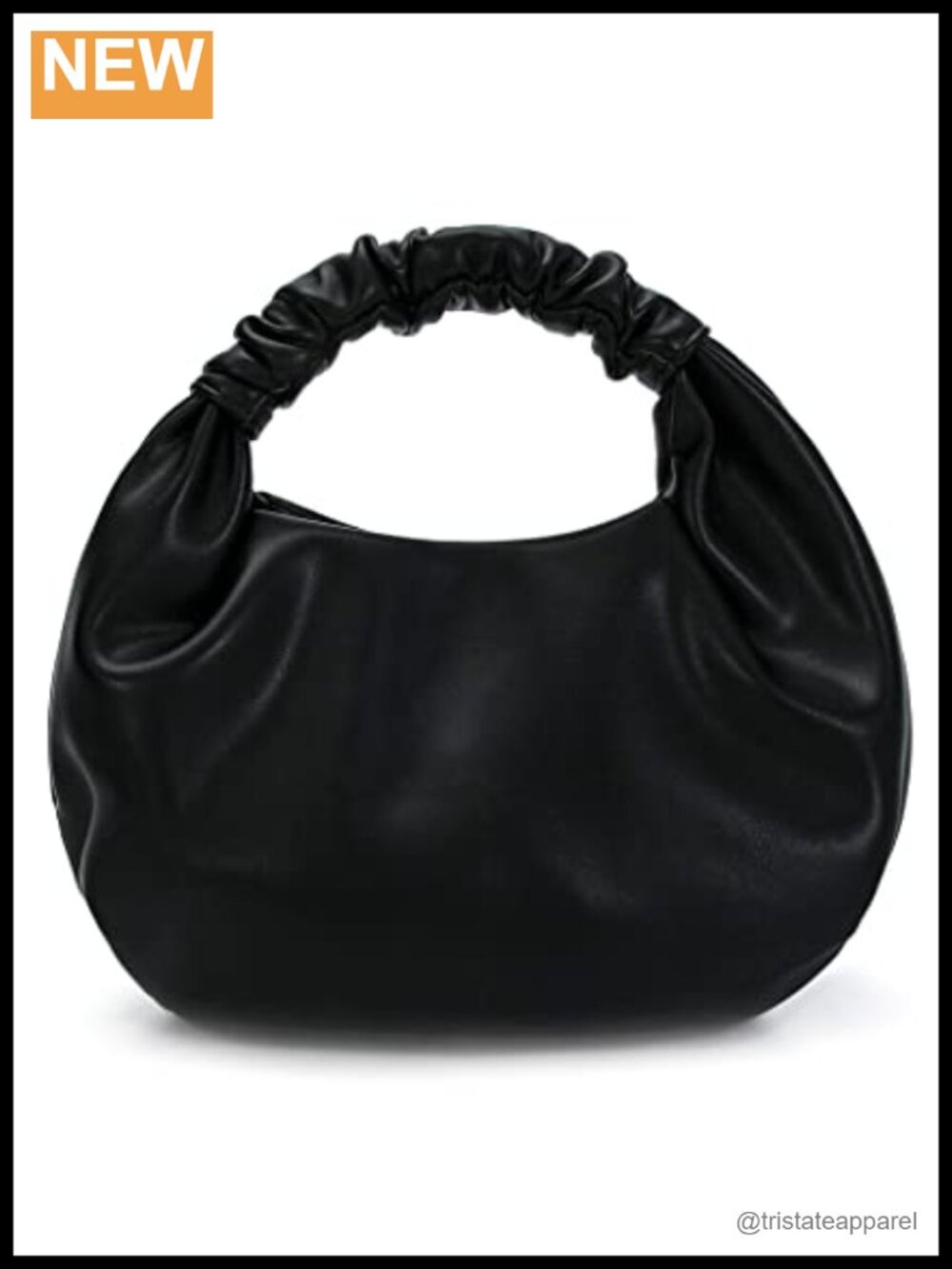 Faux Leather Ruched Top Handle Hobo Bag Small Purse
